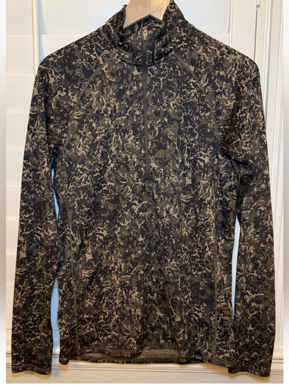 Patagonia Capilene Midweight Zip-Neck Baselayer Camo Recycled Polyester Small